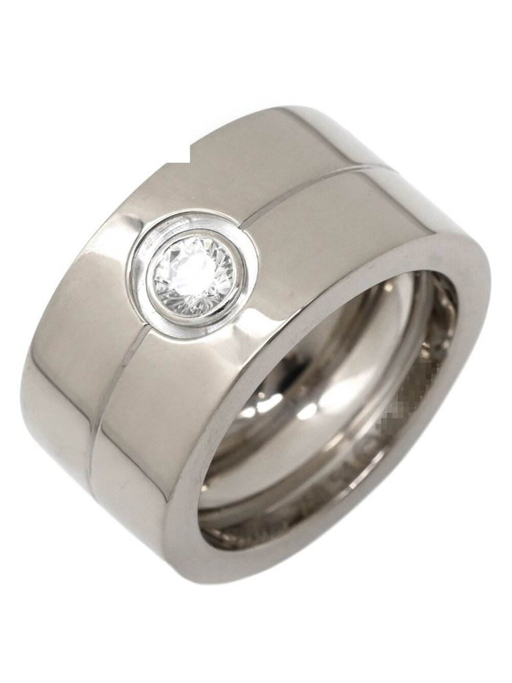 Cartier Ring High Love White Gold 54 Diamond 18k Width Wide